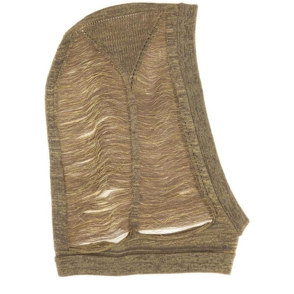 RICK OWENS Distressed Knit Hood Women GOLD Caps & Hats